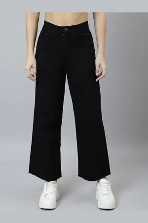 BAESD Women High-Rise Clean Look Stretchable Wide Leg Jeans