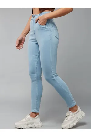 DOLCE CRUDO Women Blue Skinny Fit High-Rise Clean Look Stretchable Jeans