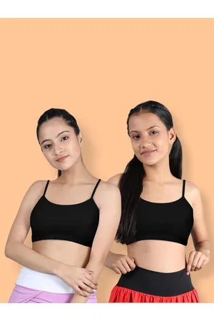 Buy DChica Slip-on Strapless Bra for Teenagers, Girls Beginners Bra Sports  Cotton Non-Wired Non-Padded Crop Top Bra Full Coverage Seamless Gym Stylish  Workout Training Bra for Kids(Pack of 2) at