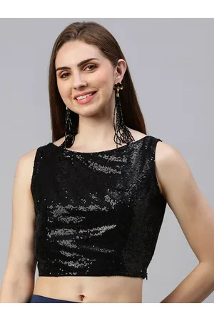 De Moza Embellished Boat Neck Sleeveless Saree Blouse