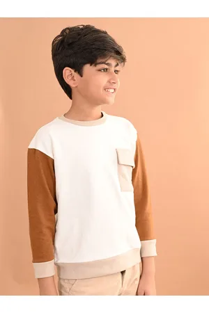 LilPicks Boys Colourblocked Round Neck Fleece Pullover Sweatshirt