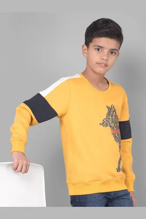 Crimsoune Club Boys Typography Printed Round Neck Long Sleeves Pullover Sweatshirt