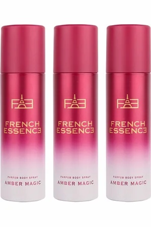 FRENCH ESSENCE Set of 3 No Gas Parfum Body Spray 99 g (120ml) Each - Amber Magic