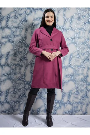 ATHENA Single-Breasted Woollen Overcoat