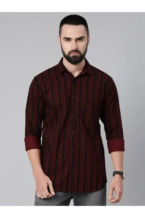 Majestic Men Standard Slim Fit Striped Pure Cotton Casual Shirt