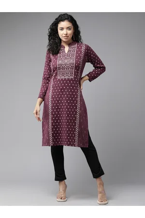 Cayman Ethnic Motifs Printed Woollen Kurta