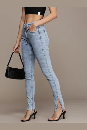 Calvin Klein Women Skinny Fit High-Rise Heavy Fade Stretchable Jeans