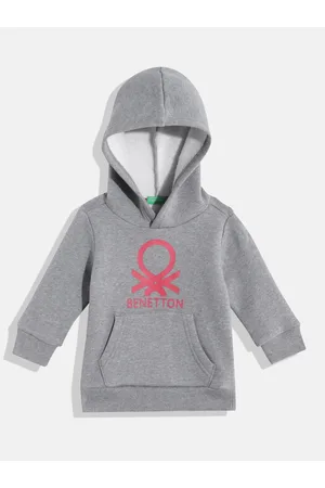 Benetton Boys Brand Logo Printed Hooded Sweatshirt
