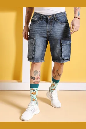 The Indian Garage Co Men Mid Rise Cotton Cargos Shorts
