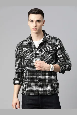 Pierre Carlo Men Checked Open Front Jacket