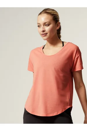 Marks & Spencer Drop-Shoulder Sleeves Cross Back Round Neck Yoga T-shirt