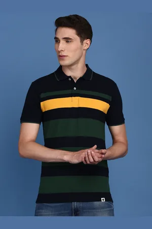 ONN Men Colourblocked Polo Collar Cotton T-shirt