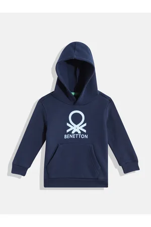 Benetton Boys Brand Logo Printed Hooded Sweatshirt