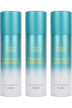 FRENCH ESSENCE Men Set of 3 Bleu Long Lasting No Gas Deodorant Body Spray - 120 ml each