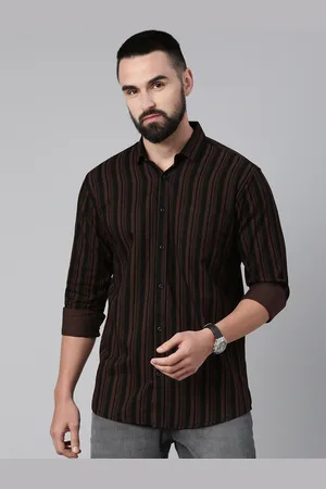 Majestic Men Standard Slim Fit Striped Pure Cotton Casual Shirt