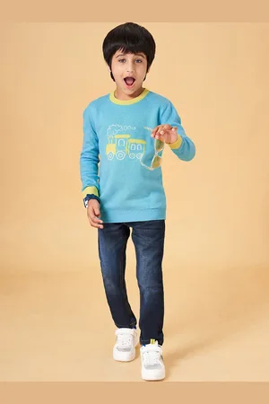 Pantaloons Boys Graphic Printed Round Neck Acrylic Pullover Sweater
