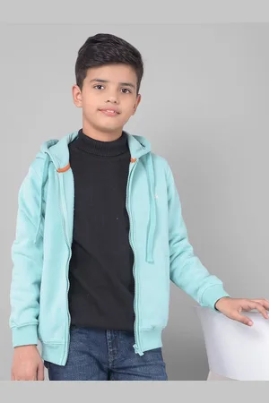 Crimsoune Club Boys Hooded Long Sleeves Front-Open Sweatshirt