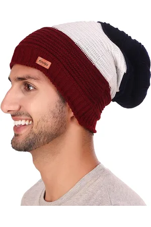 Knotyy Men Multicoloured Solid Beanie