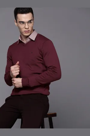 Louis Philippe Solid V-Neck Pullover