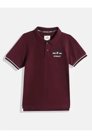 WROGN Boys Solid Polo Collar T-shirt
