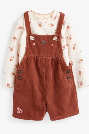 Next Infant Girls T-shirt & Dungaree Set With Tights