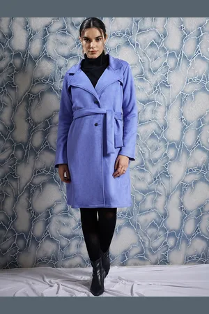 ATHENA Single-Breasted Suede Overcoat With Belt