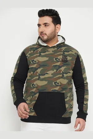 Bigbanana Plus Size Camouflage Printed Hooded Pure Cotton Pullover