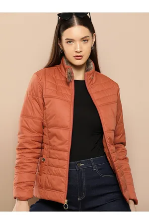 Chemistry Solid Faux Fur Trim Padded Jacket