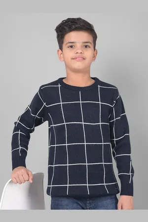 Crimsoune Club Boys Checked Long Sleeves Pullover