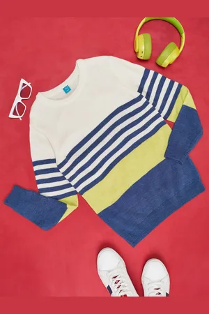 Pantaloons Boys Striped Acrylic Pullover