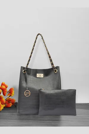 Bagsy Malone Textured Structured Shoulder Bag With Pouch