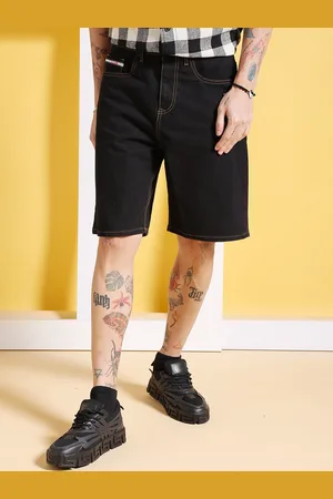 The Indian Garage Co Men Mid Rise Cotton Denim Shorts