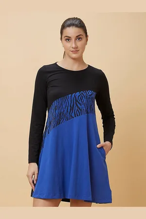 Being Human Round Neck Colourblocked A-Line Dress