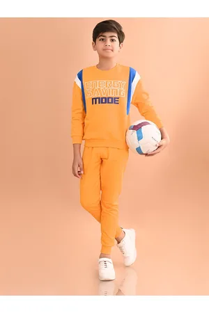 LilPicks Boys Printed Terry Fleece Hooded Sweatshirt with Joggers