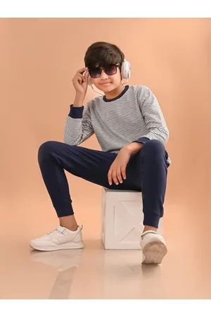 LilPicks Boys Striped Sweatshirt With Joggers