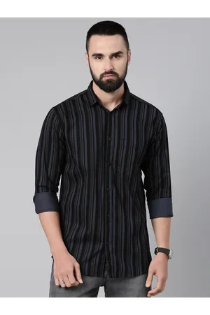 Majestic Men Standard Slim Fit Striped Pure Cotton Casual Shirt