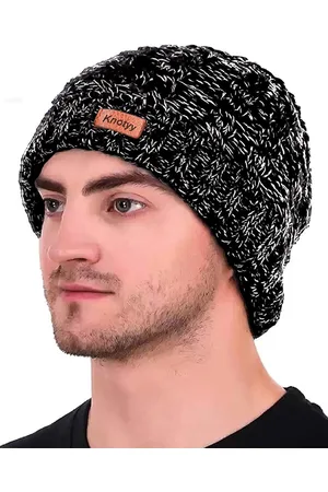 Knotyy Men Navy Blue Solid Beanie