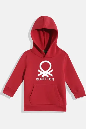 Benetton Boys Brand Logo Printed Hooded Sweatshirt