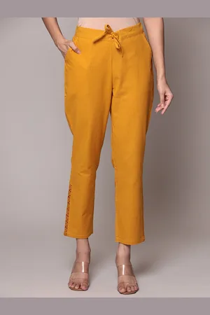 ZARI Women Regular Fit Cotton Cigarette Trousers