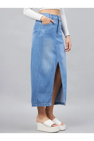 Chemistry Straight Maxi Length Cotton Denim Skirt