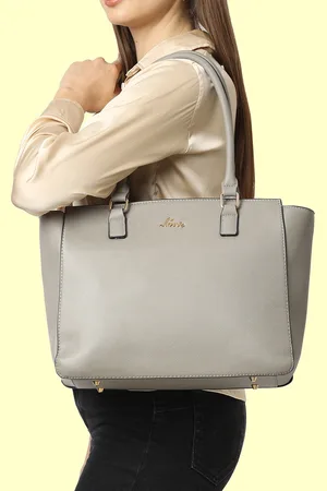 LAVIE Kaley Women Grey Snakeskin Textured Large Tote Bag