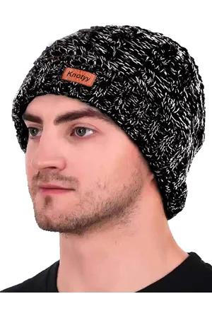 Knotyy Unisex Black Solid Beanie