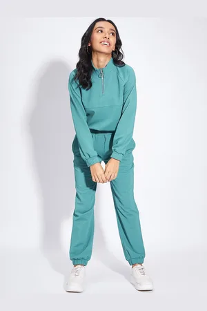 luyk Girls High Neck Sweatshirt With Joggers