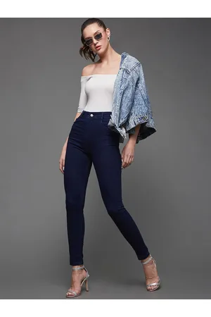 Miss Chase Women Blue High-Rise Clean Look Skinny Fit Stretchable Jeans