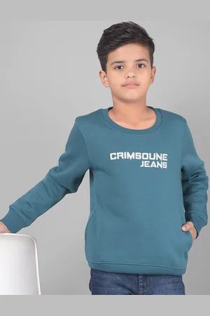 Crimsoune Club Boys Typography Printed Cotton Pullover