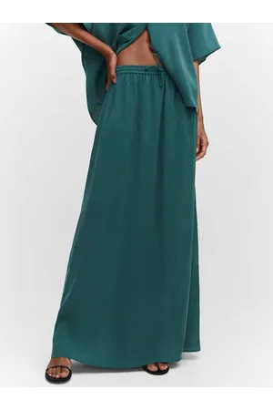 MANGO Solid Straight Design Maxi Skirt