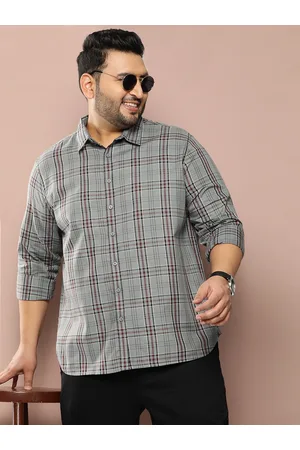 Sztori Men Plus Size Classic Opaque Checked Casual Shirt