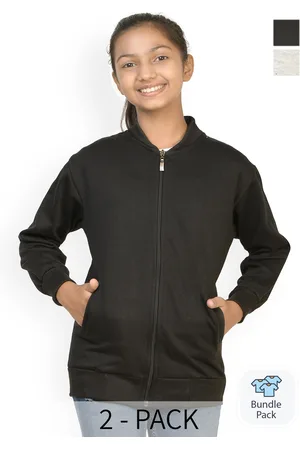 BAESD Girls Pack Of 2 Fleece Lightweight Bomber Jacket