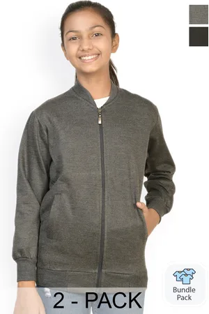 BAESD Girls Pack Of 2 Fleece Lightweight Bomber Jacket