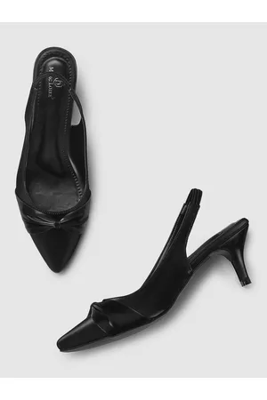 Marc Loire Pointed Toe Kitten Pumps With Backstrap